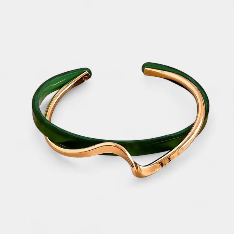 Virelle-Virelle | Dames Armband – Goud Verguld, Golfvormige Cuff, Minimalistisch Design