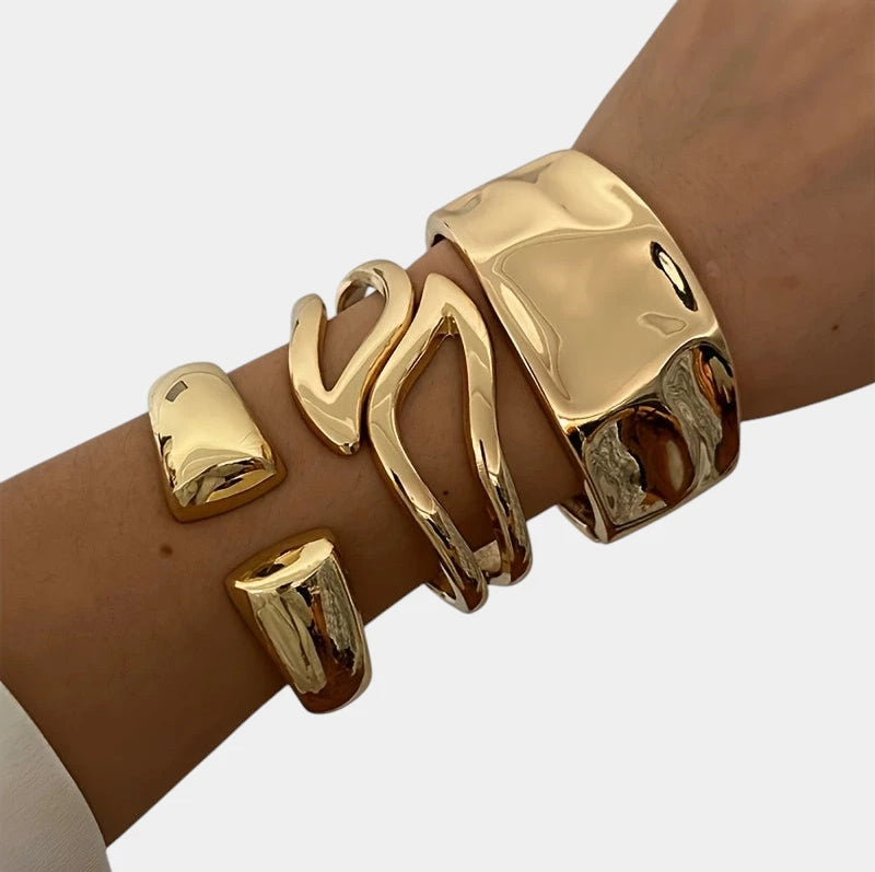 Virelle-Virelle | Dames Armband – Metaal, Exaggerated ontwerp, Set van drie