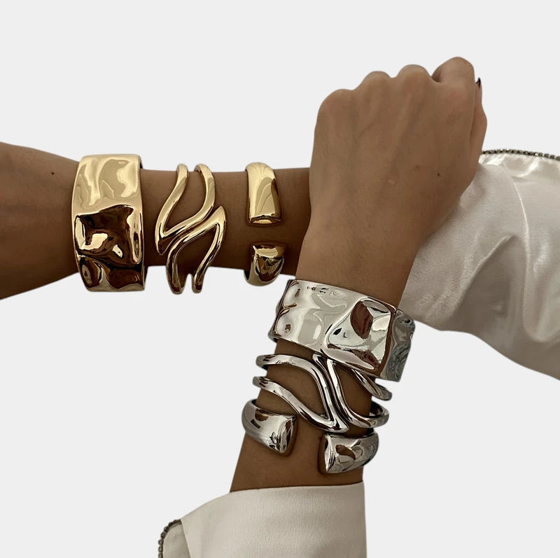 Virelle-Virelle | Dames Armband – Metaal, Exaggerated ontwerp, Set van drie