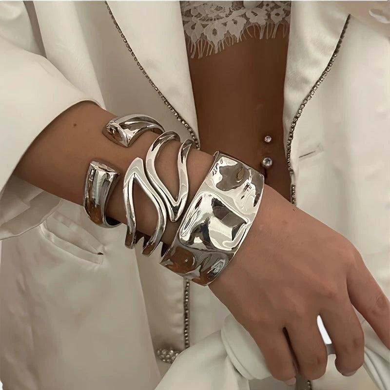 Virelle-Virelle | Dames Armband – Metaal, Exaggerated ontwerp, Set van drie