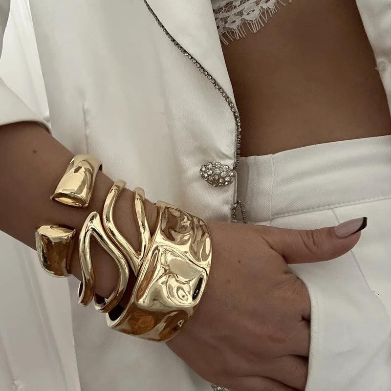 Virelle-Virelle | Dames Armband – Metaal, Exaggerated ontwerp, Set van drie