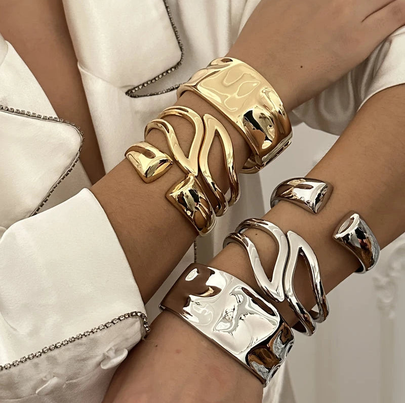 Virelle-Virelle | Dames Armband – Metaal, Exaggerated ontwerp, Set van drie