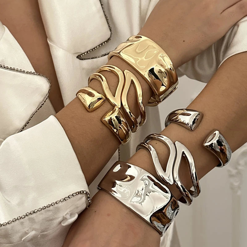 Virelle-Virelle | Dames Armband – Metaal, Exaggerated ontwerp, Set van drie