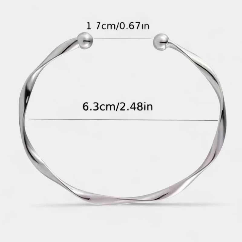 Virelle-Virelle | Dames Armband – Minimalistisch, Gedraaide Verstelbare Cuff