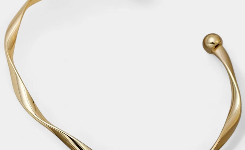 Virelle-Virelle | Dames Armband – Minimalistisch, Gedraaide Verstelbare Cuff
