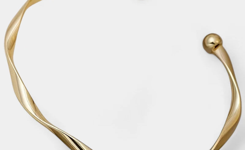 Virelle-Virelle | Dames Armband – Minimalistisch, Gedraaide Verstelbare Cuff