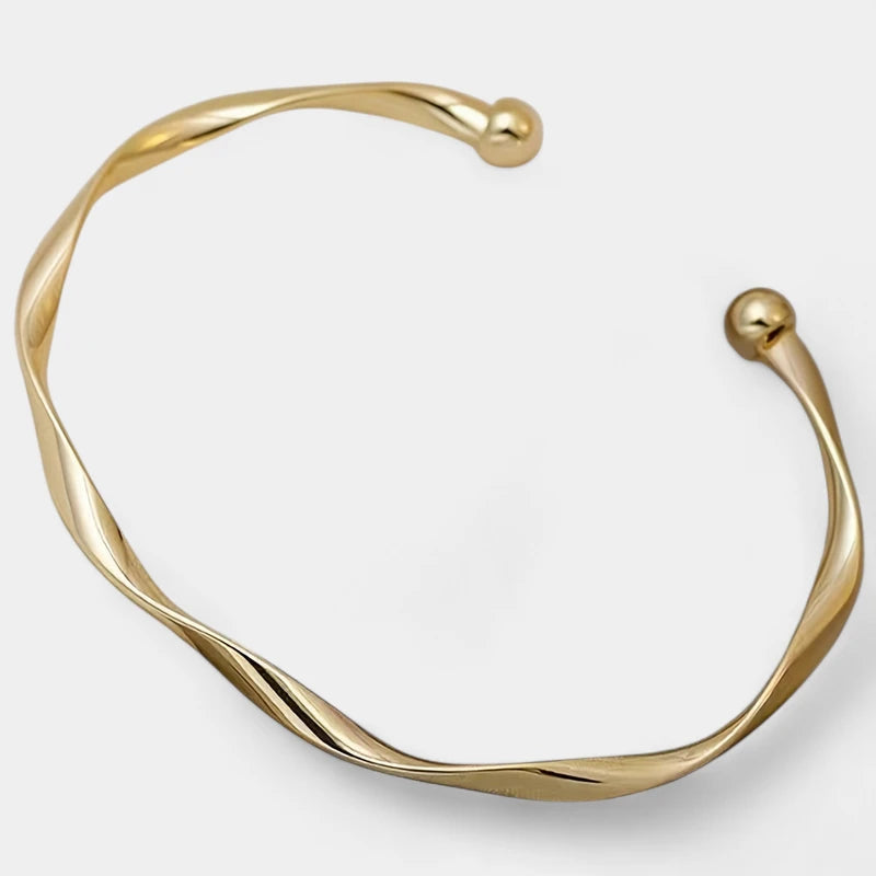 Virelle-Virelle | Dames Armband – Minimalistisch, Gedraaide Verstelbare Cuff