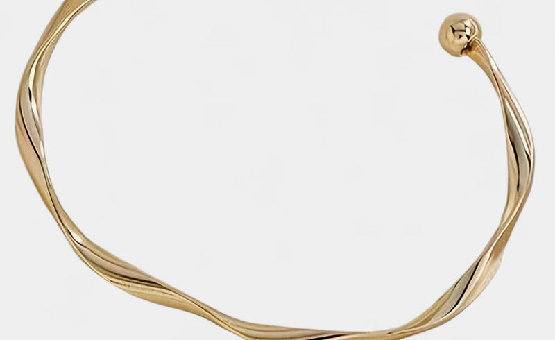 Virelle-Virelle | Dames Armband – Minimalistisch, Gedraaide Verstelbare Cuff