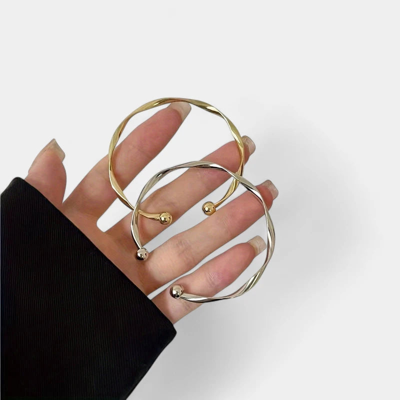 Virelle-Virelle | Dames Armband – Minimalistisch, Gedraaide Verstelbare Cuff