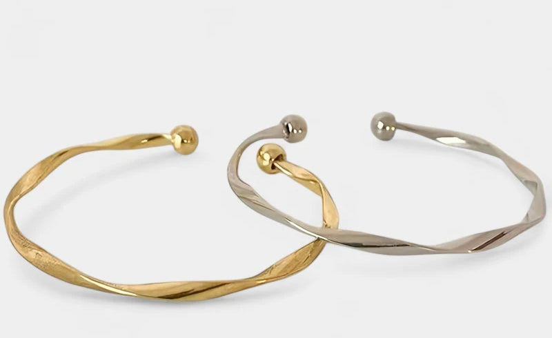 Virelle-Virelle | Dames Armband – Minimalistisch, Gedraaide Verstelbare Cuff