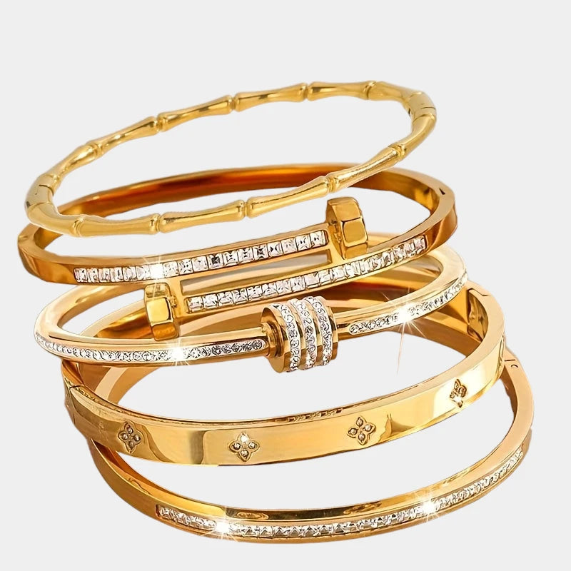 Virelle-Virelle | Dames Armband – Roestvrij staal, Elegante stijl, Set van vijf