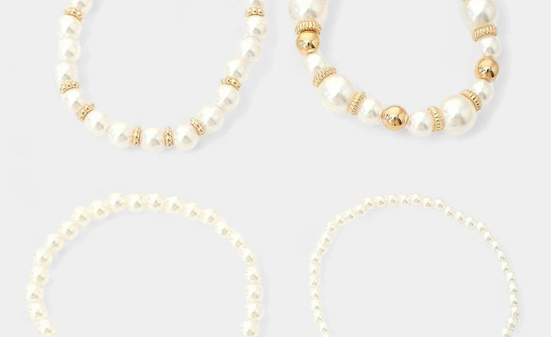 Virelle-Virelle | Dames Armband Set – Imitatieparels, Met de Hand Geregen, Elegant en Tijdloos Design