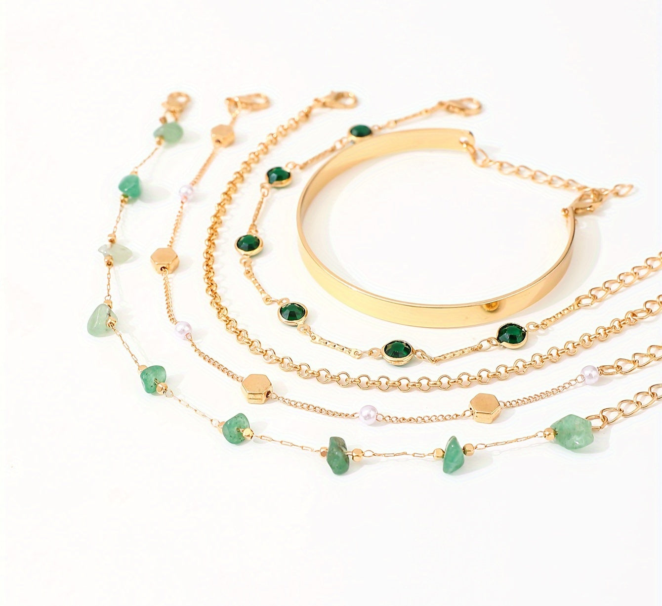 Virelle-Virelle | Dames Armband – Ijzeren open ringketting, Vintage design, Set van vijf