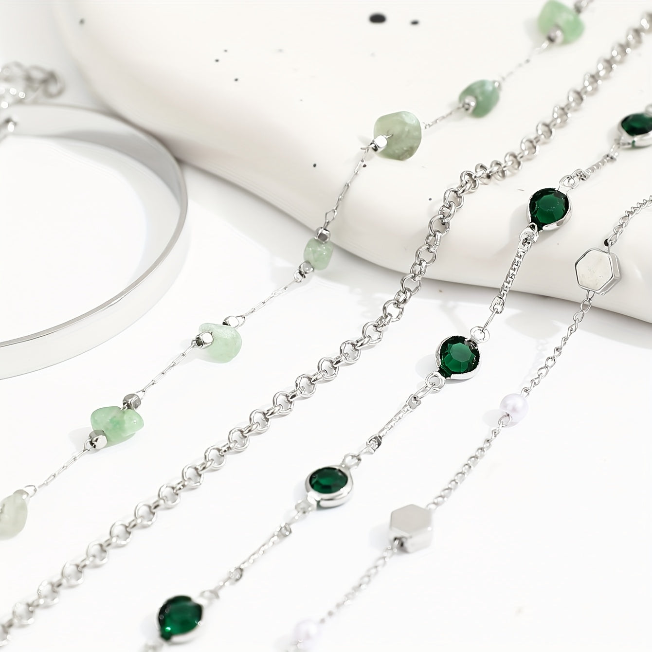 Virelle-Virelle | Dames Armband – Ijzeren open ringketting, Vintage design, Set van vijf