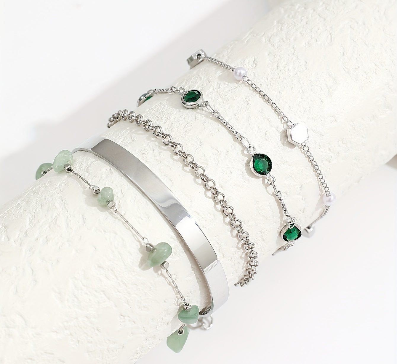Virelle-Virelle | Dames Armband – Ijzeren open ringketting, Vintage design, Set van vijf