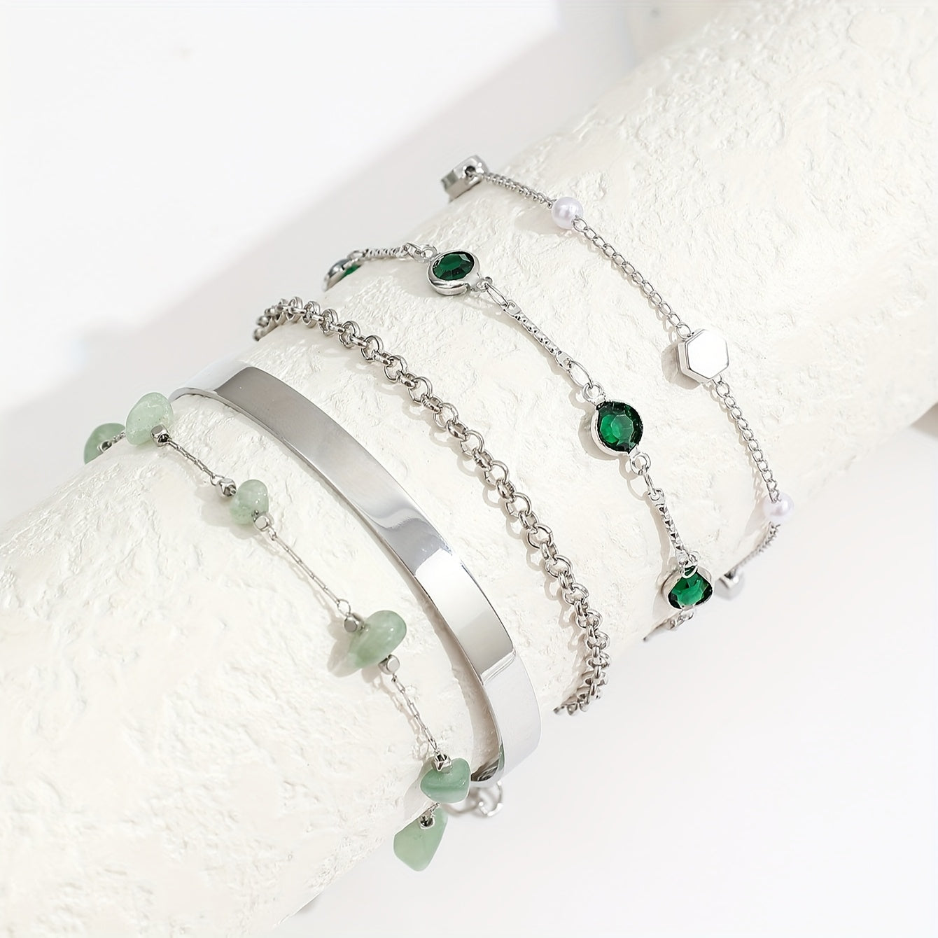 Virelle-Virelle | Dames Armband – Ijzeren open ringketting, Vintage design, Set van vijf