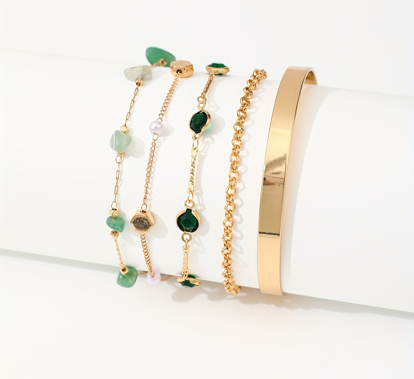 Virelle-Virelle | Dames Armband – Ijzeren open ringketting, Vintage design, Set van vijf