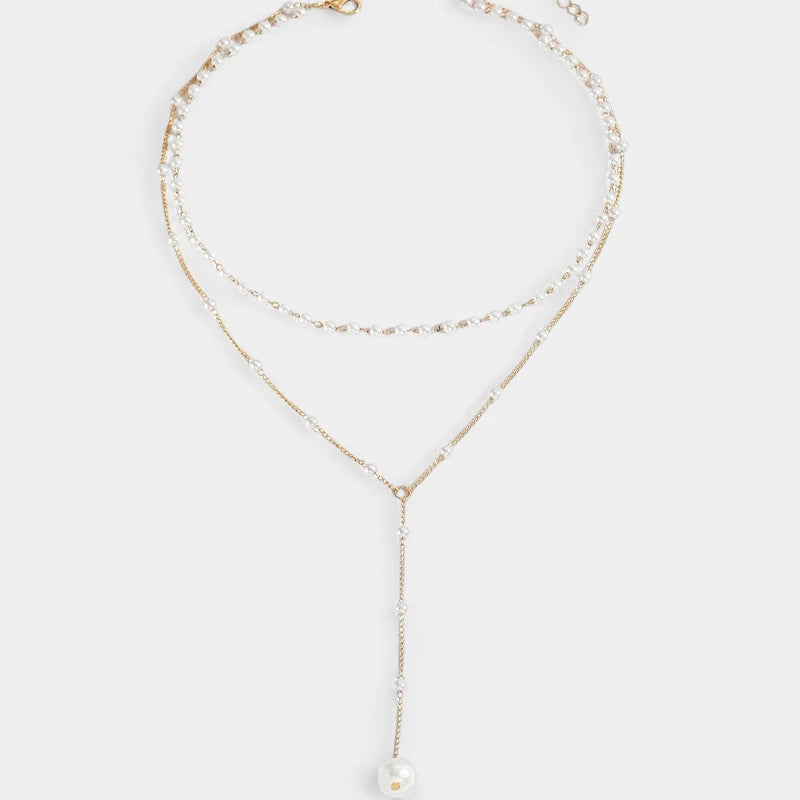 Virelle-Virelle | Dames Dubbele Ketting – Imitatieparel Trosdesign, Verstelbare Y-Vorm
