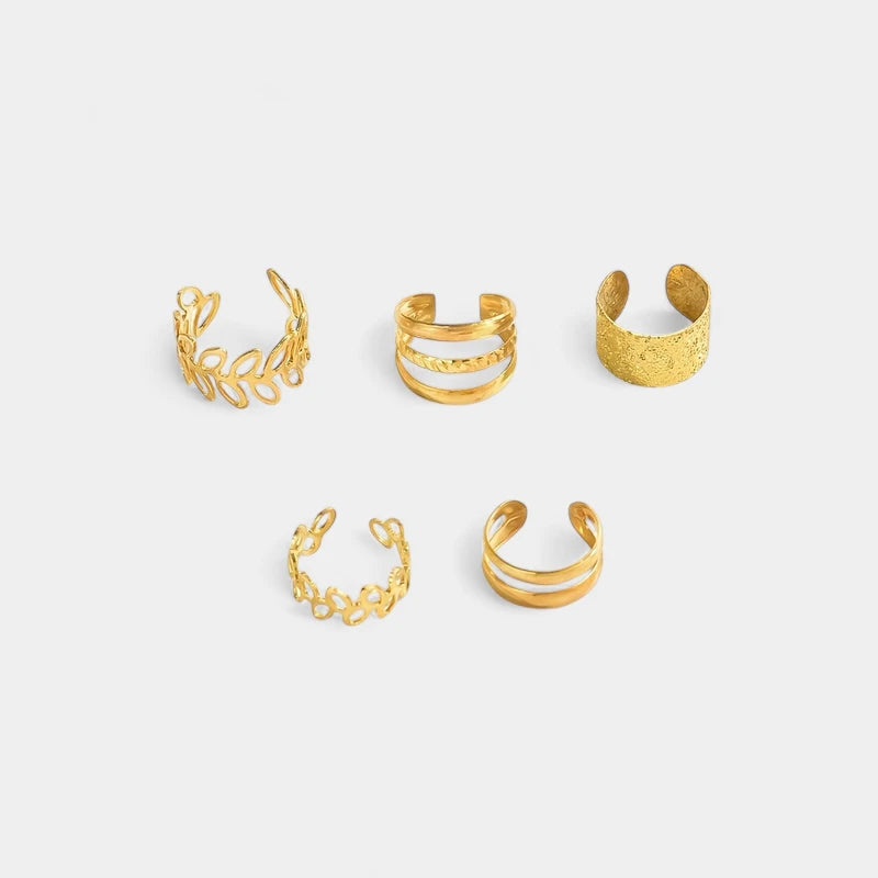 Virelle-Virelle | Dames Ear Cuff Set – Metaal Opengewerkt Design, Niet-Piercing Helix Ringen