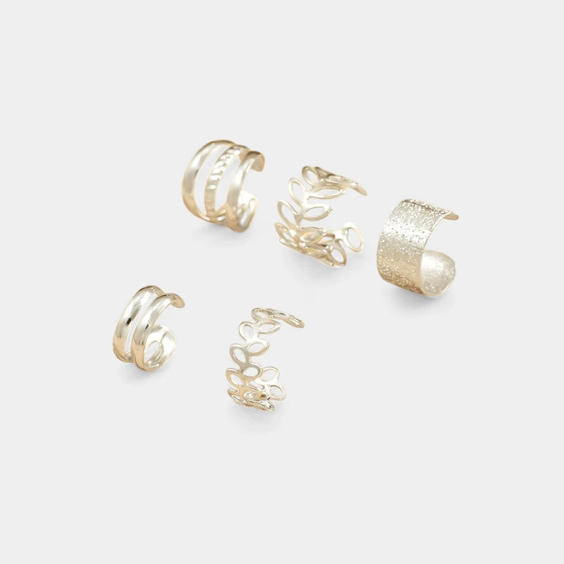 Virelle-Virelle | Dames Ear Cuff Set – Metaal Opengewerkt Design, Niet-Piercing Helix Ringen