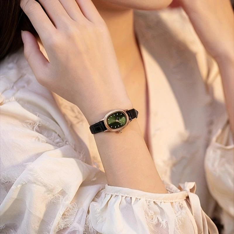 Virelle-Virelle | Dames Horloge – Quartz Uurwerk, Ovale Kast, PU Lederen Band, Krasbestendig