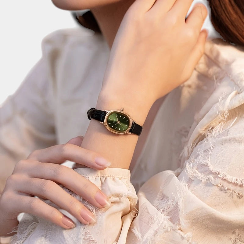 Virelle-Virelle | Dames Horloge – Quartz Uurwerk, Ovale Kast, PU Lederen Band, Krasbestendig