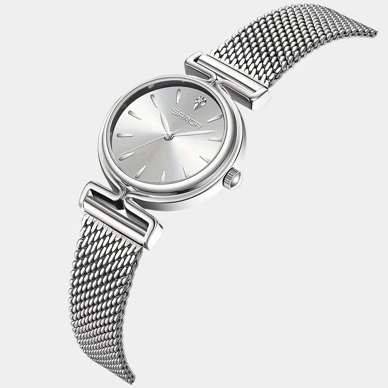 Virelle-Virelle | Dames Horloge – Quartz Uurwerk, Roestvrijstalen Mesh Band, 3ATM Waterbestendig