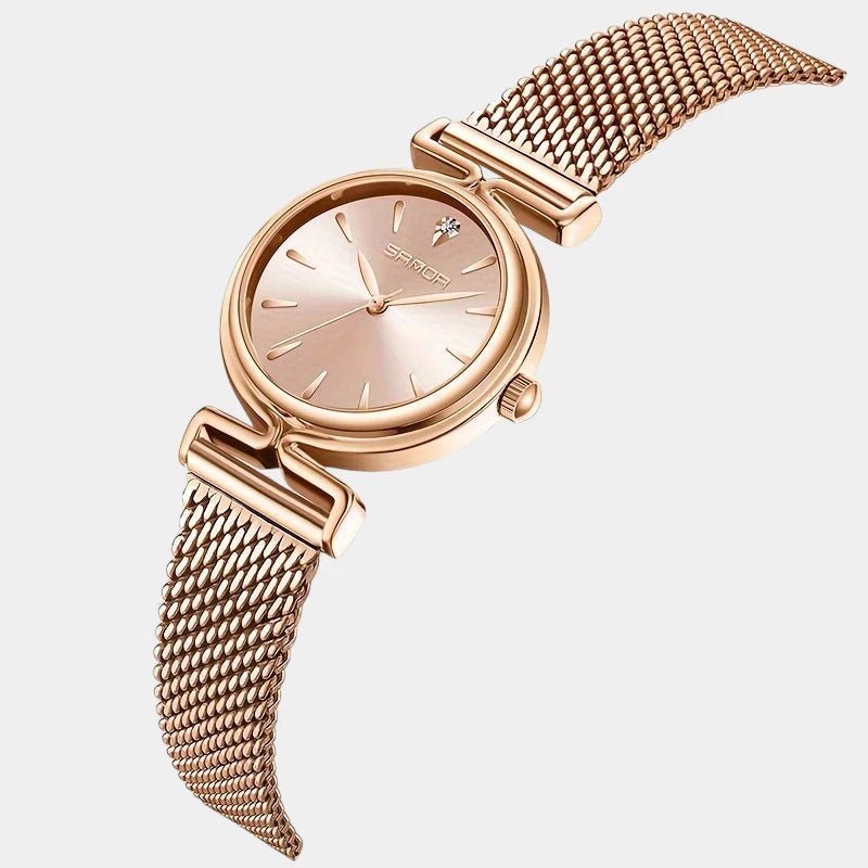 Virelle-Virelle | Dames Horloge – Quartz Uurwerk, Roestvrijstalen Mesh Band, 3ATM Waterbestendig