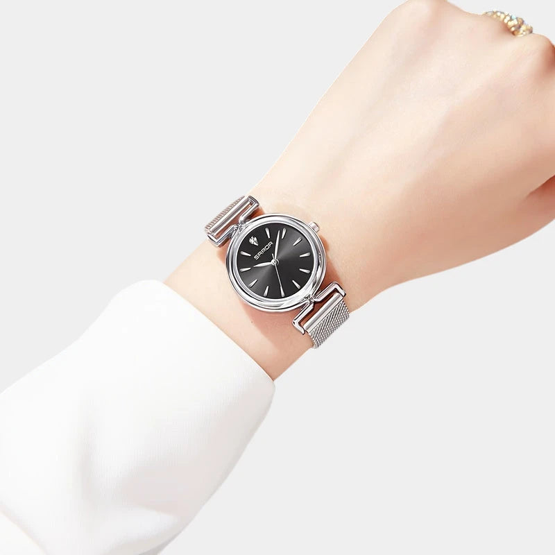 Virelle-Virelle | Dames Horloge – Quartz Uurwerk, Roestvrijstalen Mesh Band, 3ATM Waterbestendig