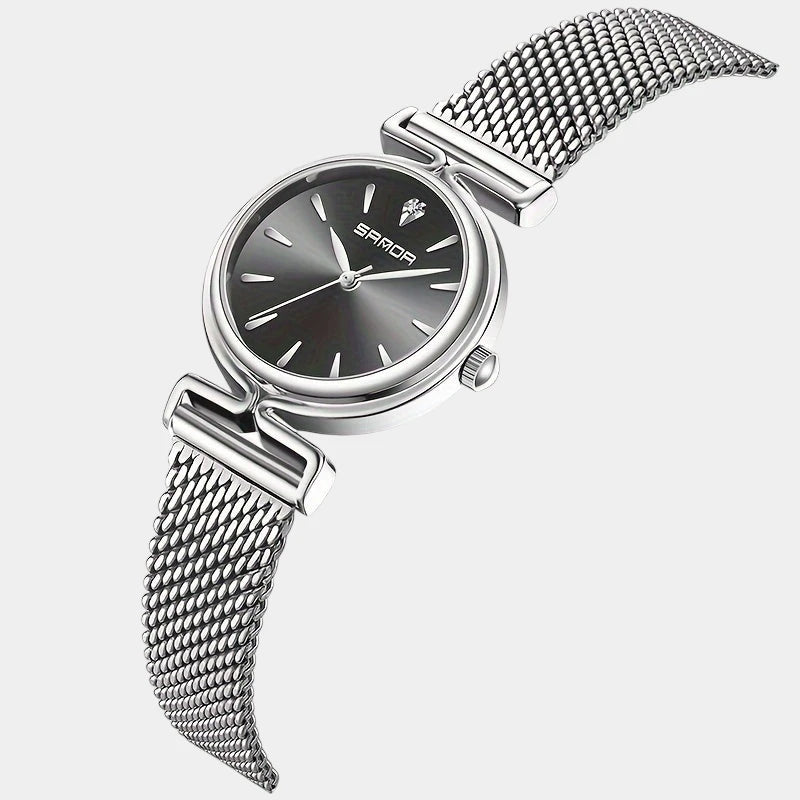 Virelle-Virelle | Dames Horloge – Quartz Uurwerk, Roestvrijstalen Mesh Band, 3ATM Waterbestendig