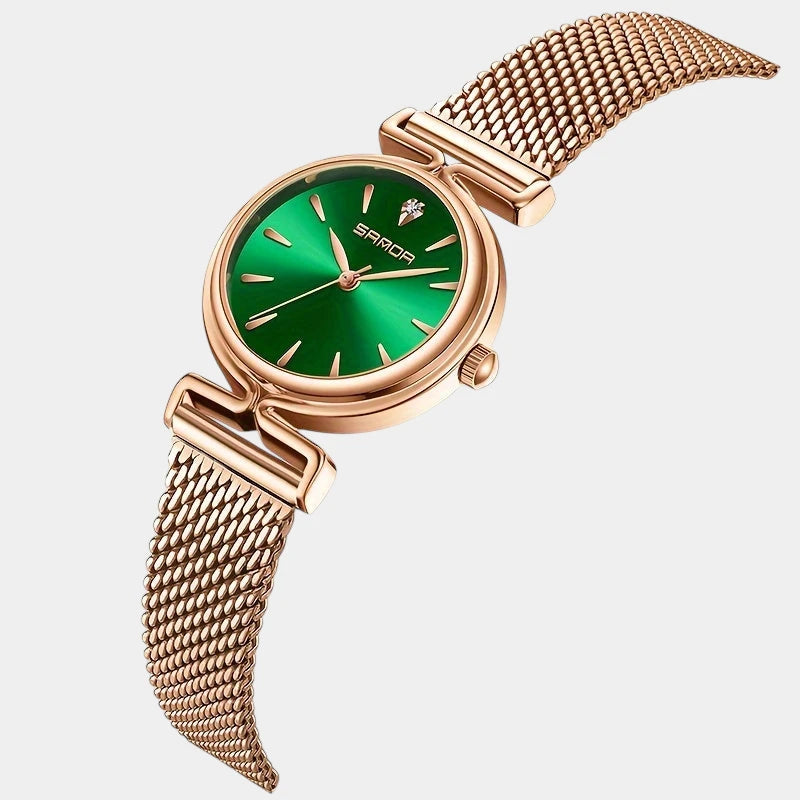 Virelle-Virelle | Dames Horloge – Quartz Uurwerk, Roestvrijstalen Mesh Band, 3ATM Waterbestendig