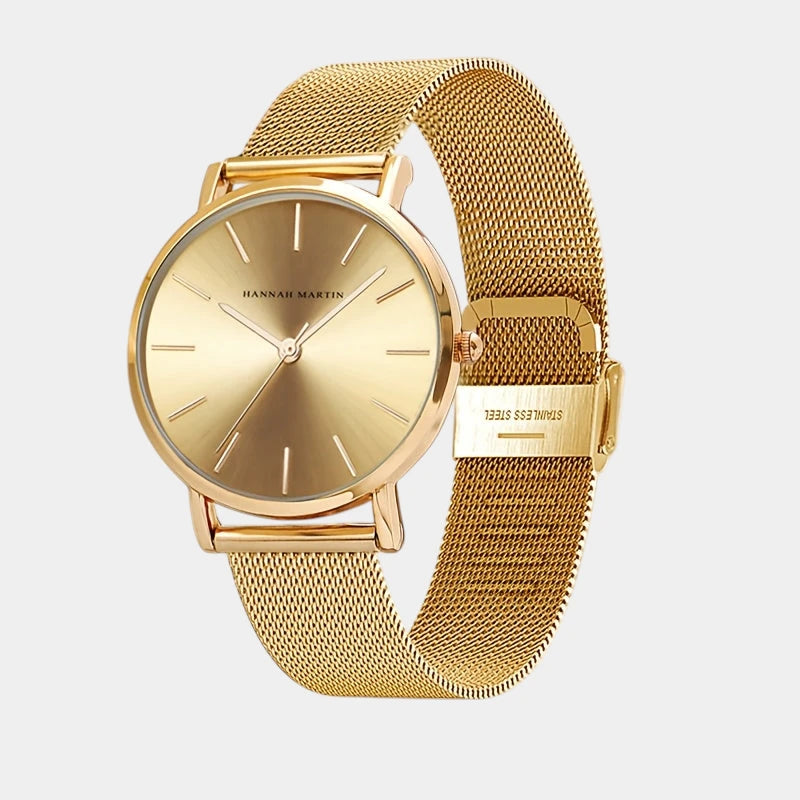 Virelle-Virelle | Dames Horloge – Roestvrijstalen meshband, Rosegouden afwerking, Elegant quartz ontwerp