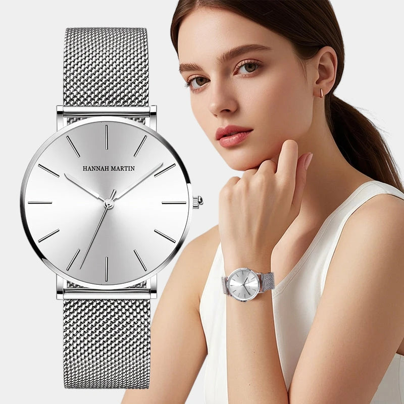 Virelle-Virelle | Dames Horloge – Roestvrijstalen meshband, Rosegouden afwerking, Elegant quartz ontwerp