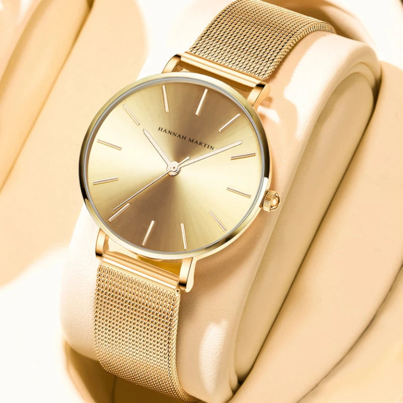 Virelle-Virelle | Dames Horloge – Roestvrijstalen meshband, Rosegouden afwerking, Elegant quartz ontwerp