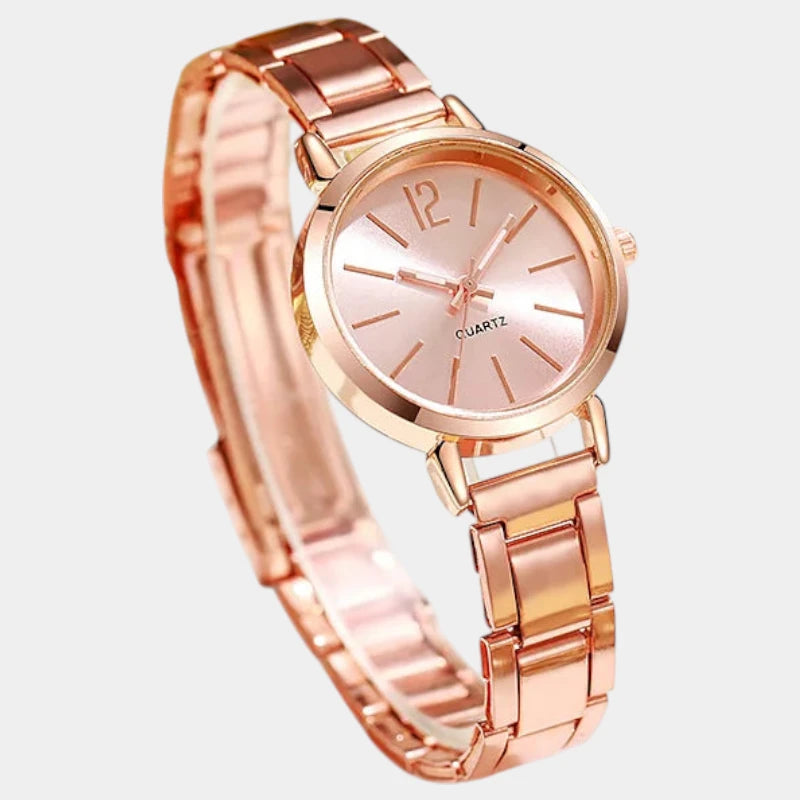 Virelle-Virelle | Dames Horloge Set – Quartz Uurwerk, Eenvoudige Wijzerplaat, Opengewerkte Armbandstijl