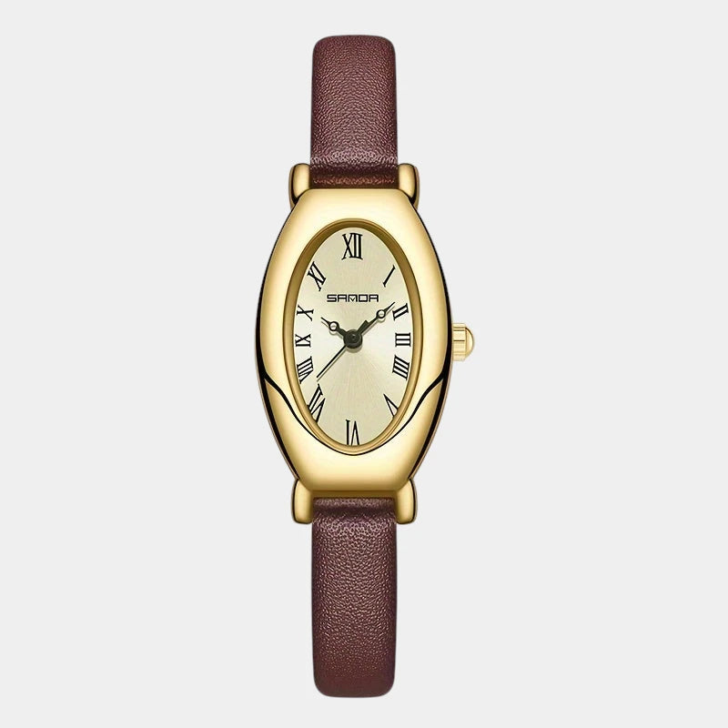 Virelle-Virelle | Dames Horloge – Vintage Quartz Uurwerk, Ovale Kast, Waterdicht Ontwerp