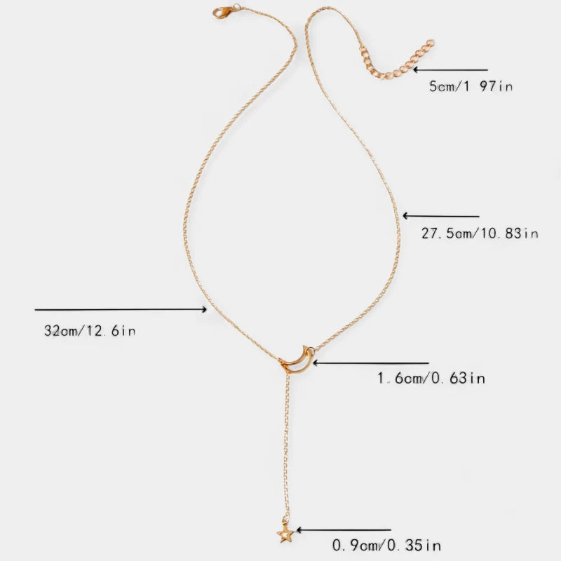 Virelle-Virelle | Dames Ketting – Fijn Metaal met Maan, Ster, Ring of Blad, Minimalistisch en Elegant Design