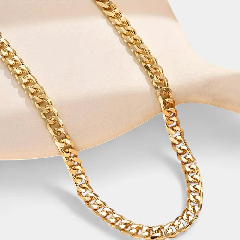 Virelle-Virelle | Dames Ketting – Gouden Geel, Chunky Schakel, Modieus Design