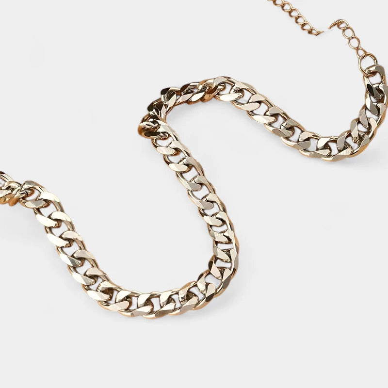 Virelle-Virelle | Dames Ketting – Gouden Geel, Chunky Schakel, Modieus Design
