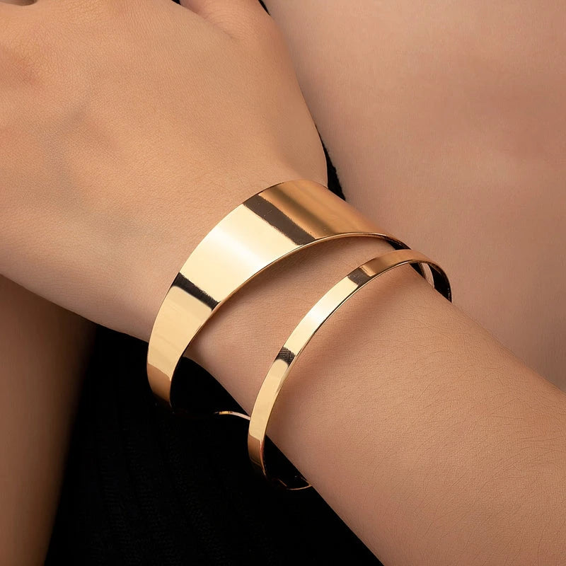 Virelle-Virelle | Dames Manchetcuff – Metaal Gladde Afwerking, Brede Open Band