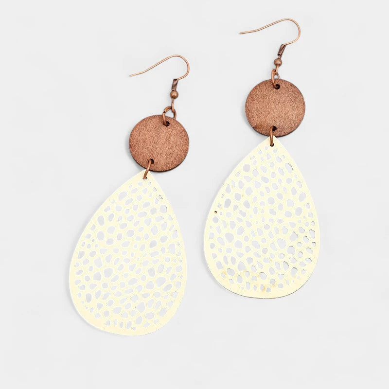 Virelle-Virelle | Dames Oorbellen – Boho Hangend, Holle Druppelvorm, Veelzijdig en Tijdloos