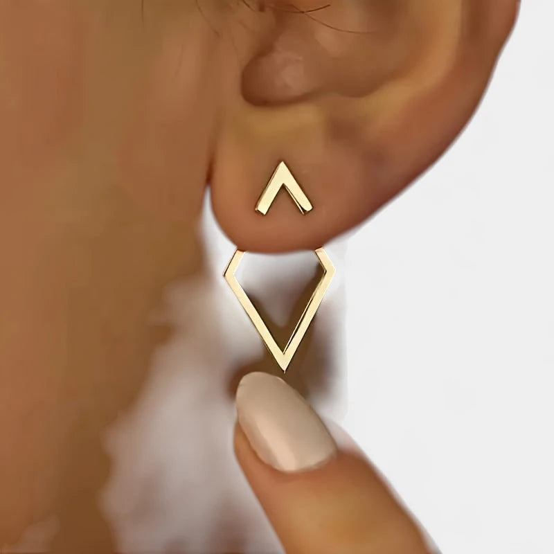 Virelle-Virelle | Dames Oorbellen – Geometrisch Open Design, Roestvrijstaal met 14K Goudlaag