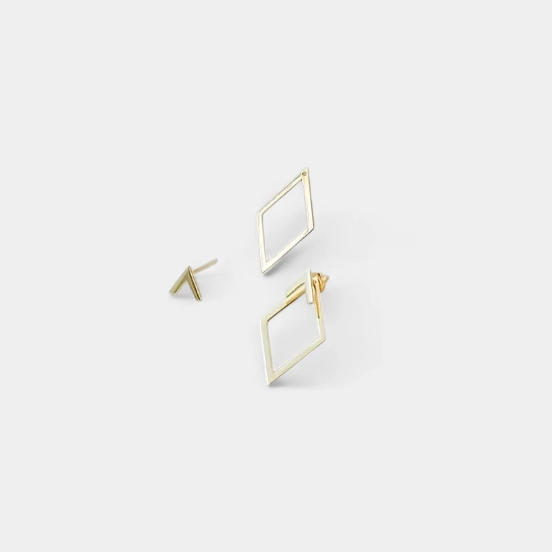 Virelle-Virelle | Dames Oorbellen – Geometrisch Open Design, Roestvrijstaal met 14K Goudlaag