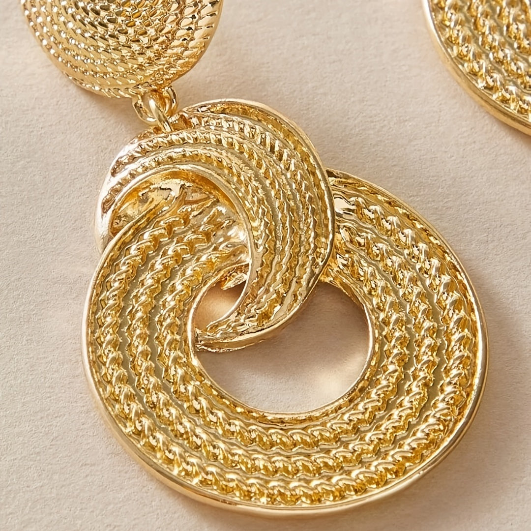 Virelle-Virelle | Dames Oorbellen – Geometrische Grote Cirkel, Vergulde Metaal, Hangend Design