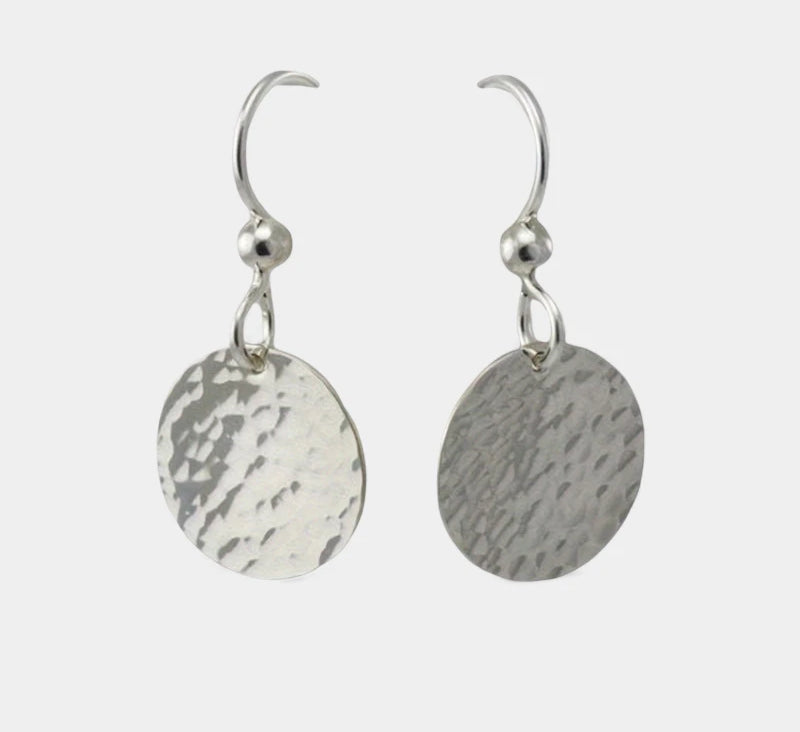 Virelle-Virelle | Dames Oorbellen – Minimalistisch Rond Ontwerp, Gehamerd 14K Goudlaag