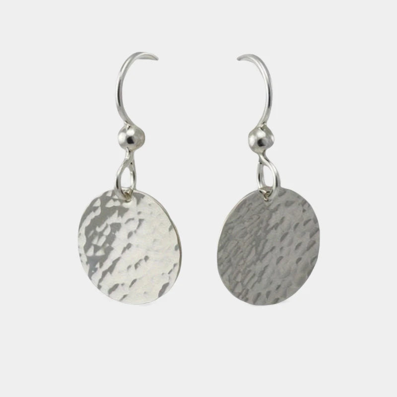 Virelle-Virelle | Dames Oorbellen – Minimalistisch Rond Ontwerp, Gehamerd 14K Goudlaag