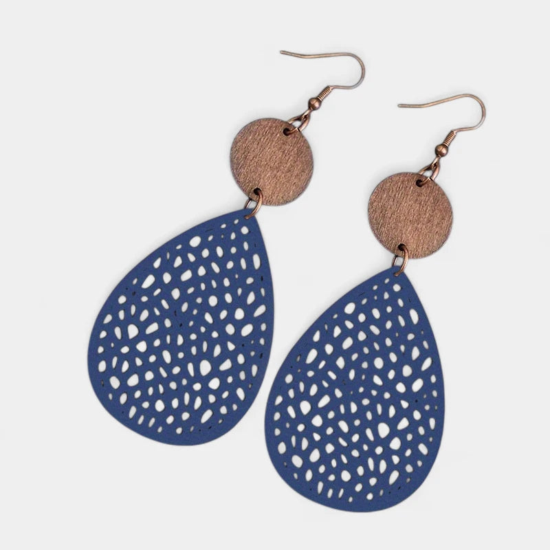 Virelle-Virelle | Dames Oorbellen – Vintage PU Leer, Hol Ontwerp, IJzeren Steker, Veelzijdig en Tijdloos