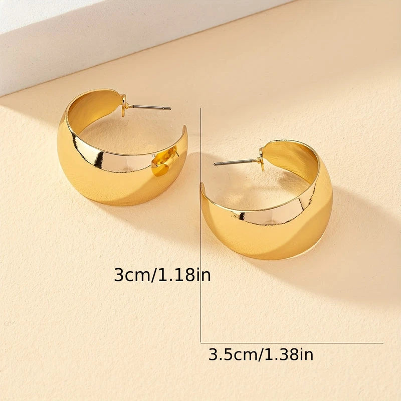 Virelle-Virelle | Dames Oorringen – Metaal Gladde Afwerking, Chunky Gevormd Design