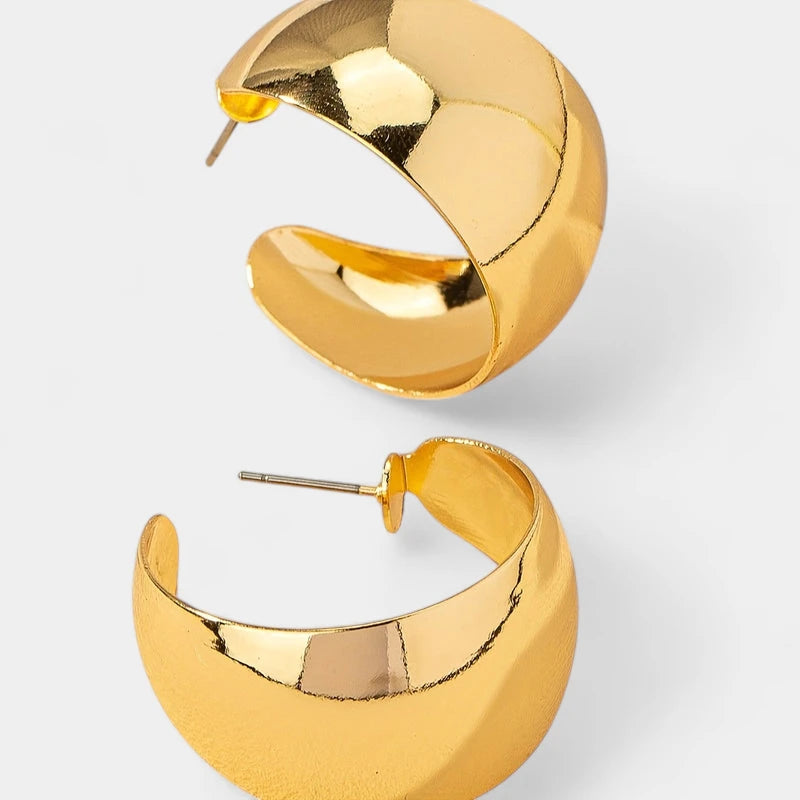 Virelle-Virelle | Dames Oorringen – Metaal Gladde Afwerking, Chunky Gevormd Design