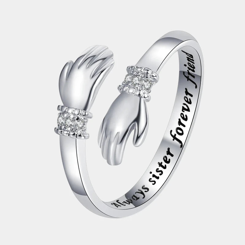 Virelle-Virelle | Dames Ring – Open Omhelzend Design, Verstelbare Pasvorm, Romantische Gravure